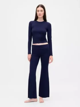 Leggings modernos de pijama con doble vuelta