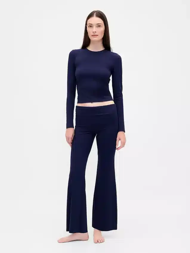 Leggings modernos de pijama con doble vuelta