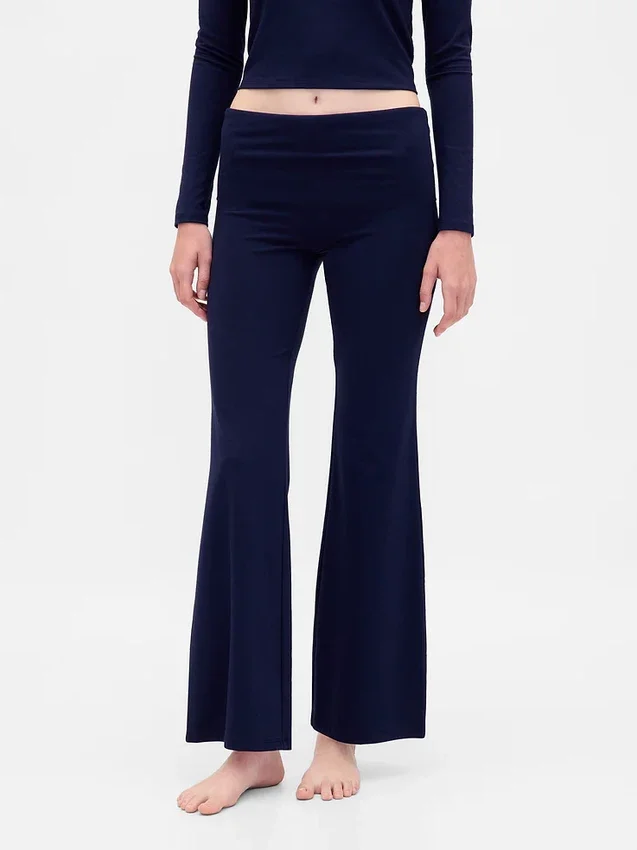 Leggings modernos de pijama con doble vuelta