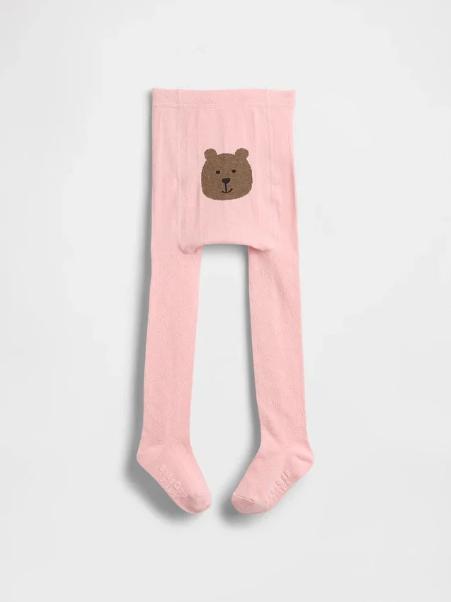 Medias con osito en punto calado para bebés y niños pequeños