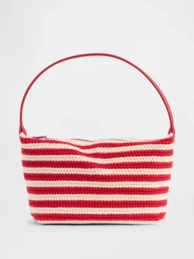 Mini bolso de rayas de ganchillo