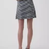 Mini falda-pantalón de mezcla de lino