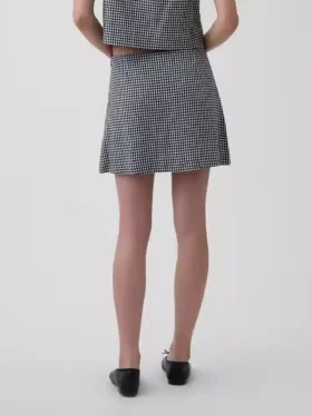 Mini falda-pantalón de mezcla de lino