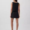Mini falda-pantalón de mezcla de lino
