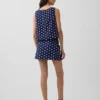 Mini falda-pantalón de mezcla de lino