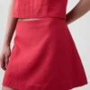 Mini falda-pantalón de mezcla de lino