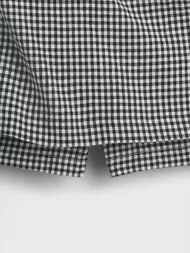 Mini falda-pantalón de mezcla de lino