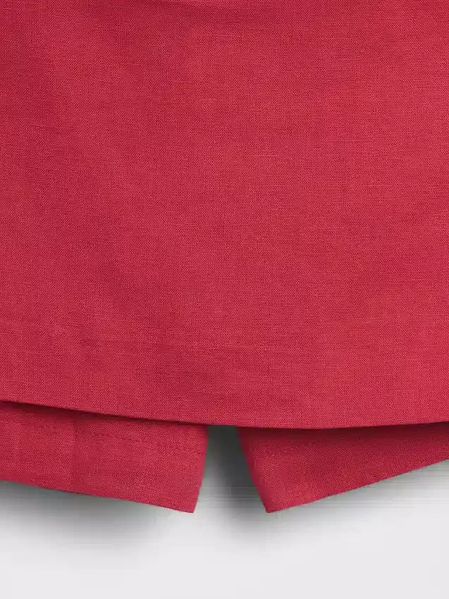 Mini falda-pantalón de mezcla de lino