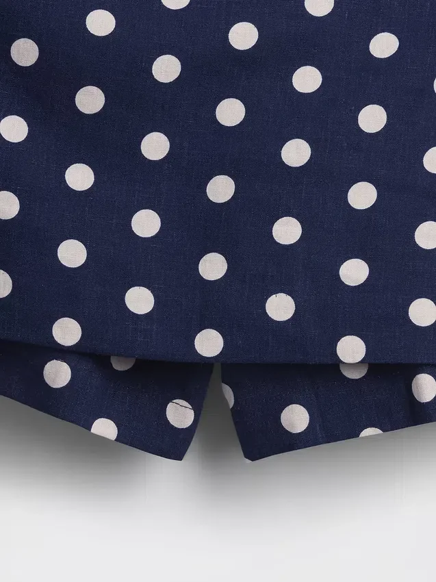 Mini falda-pantalón de mezcla de lino