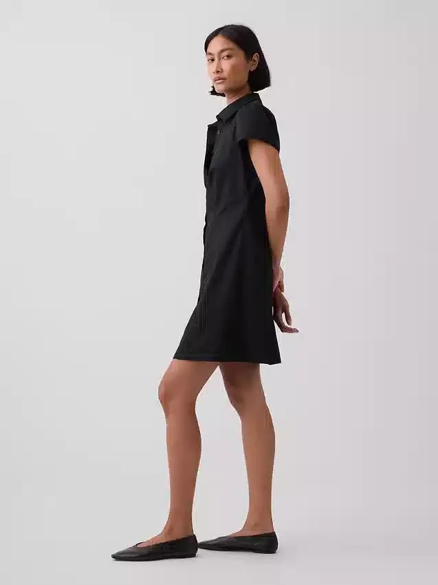 Mini vestido camisero con cintura imperio