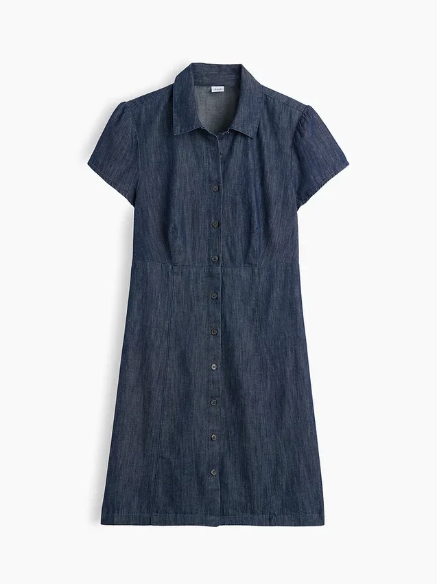 Mini vestido camisero con cintura imperio