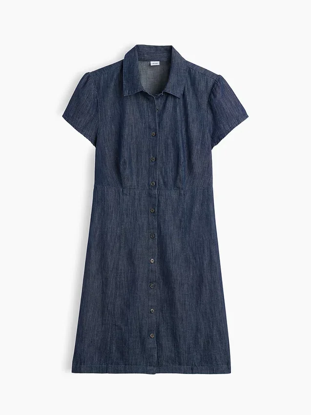 Mini vestido camisero con cintura imperio