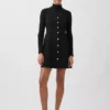 Mini vestido con costuras y tejido elástico en dos direcciones