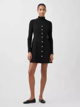 Mini vestido con costuras y tejido elástico en dos direcciones