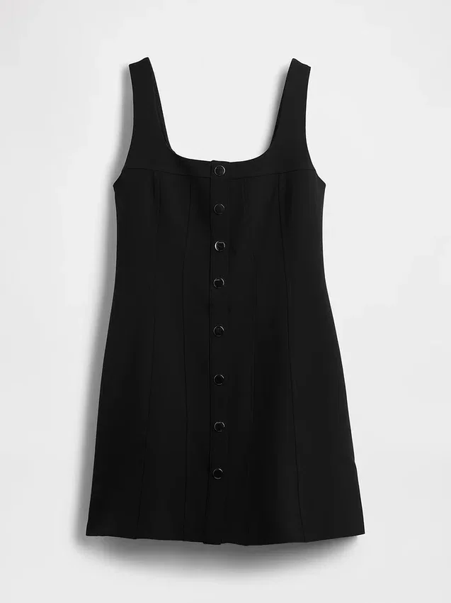 Mini vestido con costuras y tejido elástico en dos direcciones