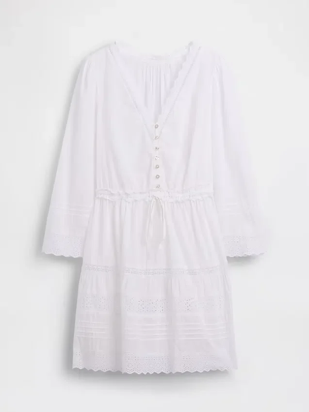 Mini vestido con ribete de encaje