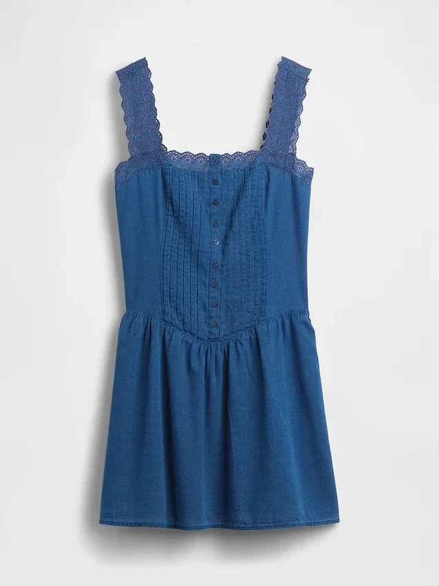 Mini vestido de cintura baja con pinzas
