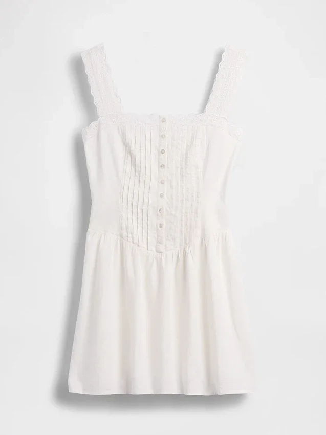 Mini vestido de cintura baja con pinzas