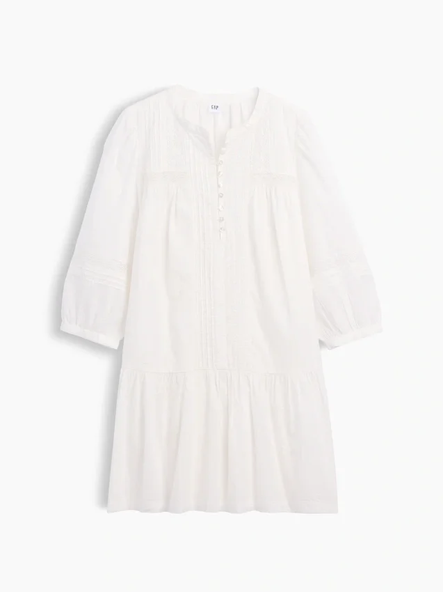 Mini vestido de cintura baja con ribete de encaje