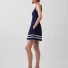 Mini vestido de cintura baja en mezcla de lino
