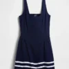 Mini vestido de cintura baja en mezcla de lino
