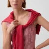 Mini vestido de cintura baja en mezcla de lino