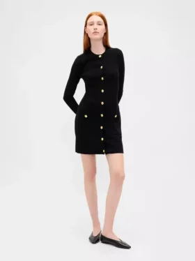 Mini vestido de jersé con bolsillos acanalados CashSoft