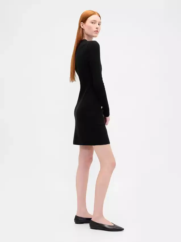 Mini vestido de jersé con bolsillos acanalados CashSoft