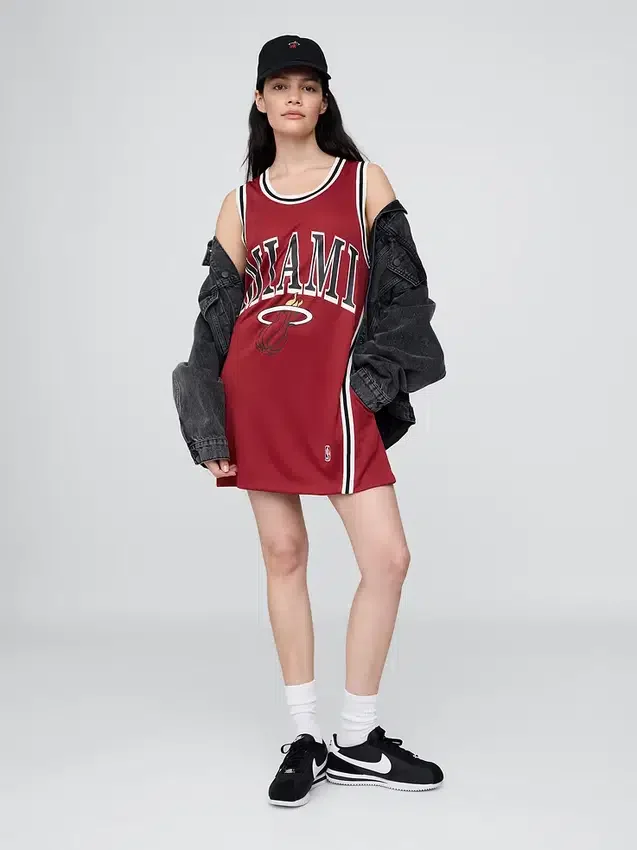Mini vestido de jersey reciclado de los Miami Heat de la NBA