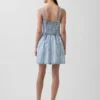 Mini vestido de mezclilla a rayas ultrasuave con cintura baja