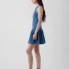Mini vestido de mezclilla con cintura baja