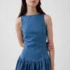 Mini vestido de mezclilla con cintura baja