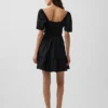 Mini vestido de popelín con mangas con volantes