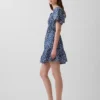 Mini vestido de popelín con mangas con volantes