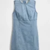 Mini vestido recto de mezclilla