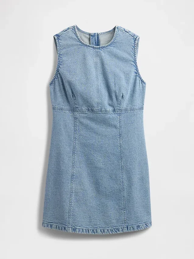 Mini vestido recto de mezclilla
