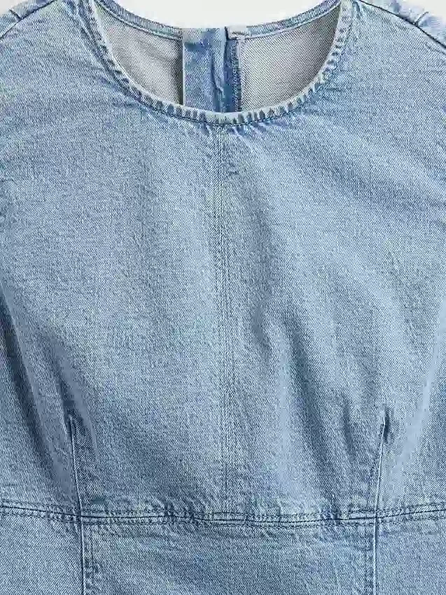 Mini vestido recto de mezclilla