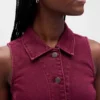 Mini vestido recto de mezclilla con cuello