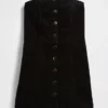 Mini vestido sin tirantes de pana