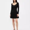 Mini vestido tipo corsé con escote corazón de doble tejido