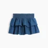 Minifalda-pantalón de mezclilla con fruncido para niños