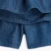 Minifalda-pantalón de mezclilla con fruncido para niños