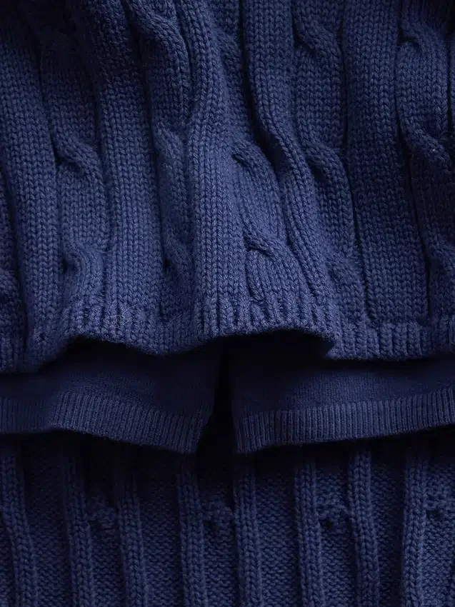 Minifalda-pantalón de punto trenzado 100 % algodón