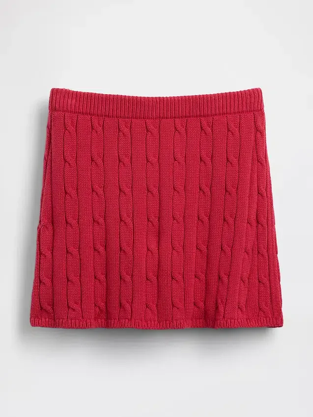 Minifalda-pantalón de punto trenzado 100 % algodón