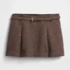 Minifalda-pantalón plisada de mezcla de lana