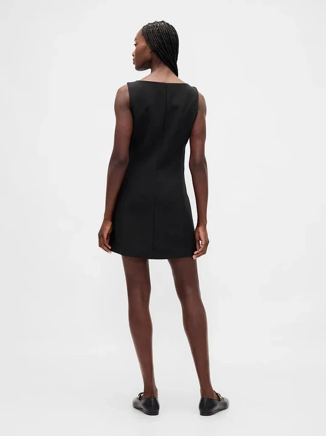 Minivestido con botones delanteros de tejido bistretch