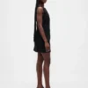 Minivestido con botones delanteros de tejido bistretch