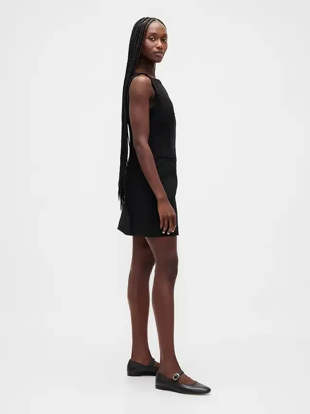 Minivestido con botones delanteros de tejido bistretch