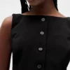 Minivestido con botones delanteros de tejido bistretch