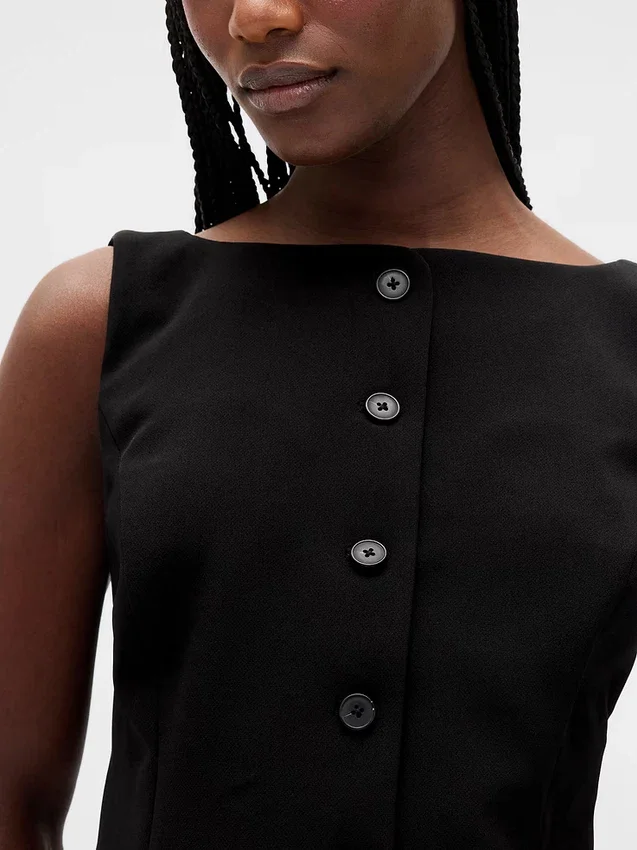 Minivestido con botones delanteros de tejido bistretch
